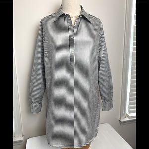 J. McLaughlin long sleeve strip 3/4 button popover
